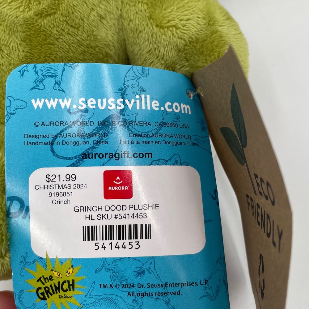 Dr. Seuss Grinch Dood Plush Toy Christmas Gift Decor - Picture 8 of 8